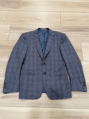 Canali 1934 Plaid Blazer Sport Coat Two Button Made in Italy Blue Size 40R 50 EU